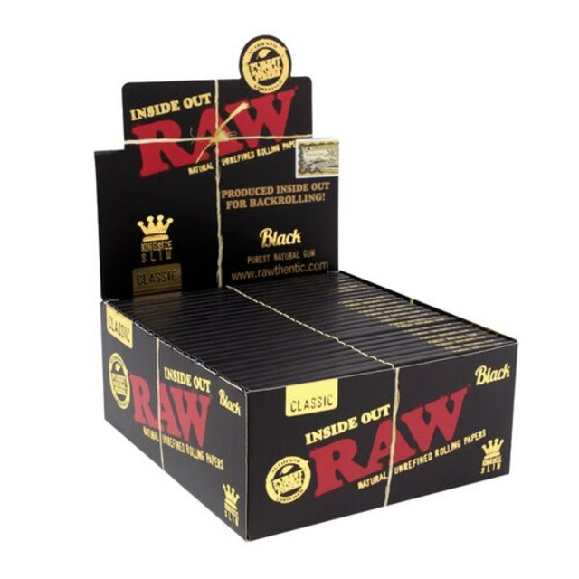Raw Paper Black King Size Slim - 50ct