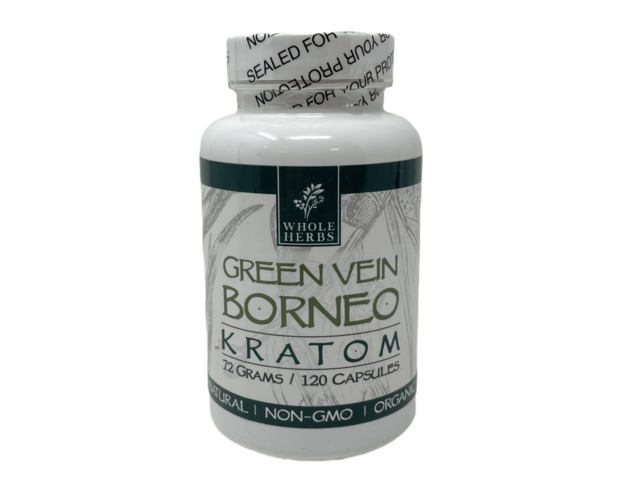 Whole Herbs Green Vein Borneo Kratom 120ct