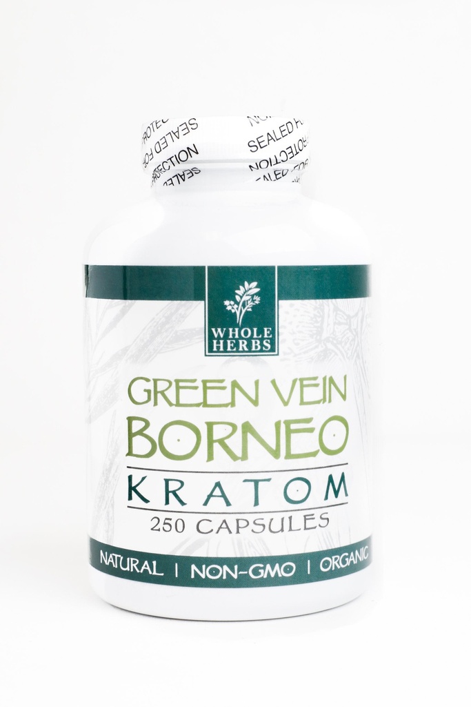 Whole Herbs Green Vein Borneo Kratom 250ct