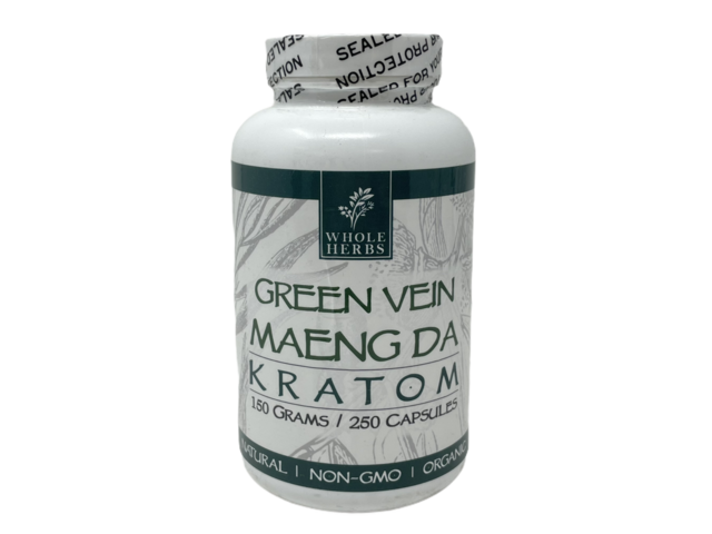 Whole Herbs Green Vein Maeng Da Kratom 250ct