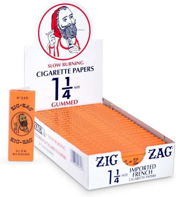 ZigZag Paper 1 1/4 Orange Slow Burning White Box