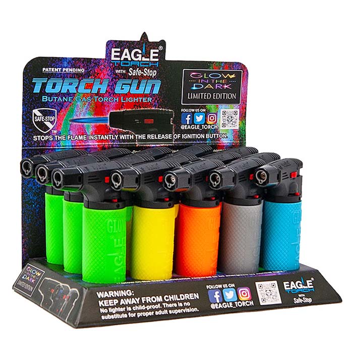 Eagle Torch Glow Side Lighter - PT101GD - 15ct