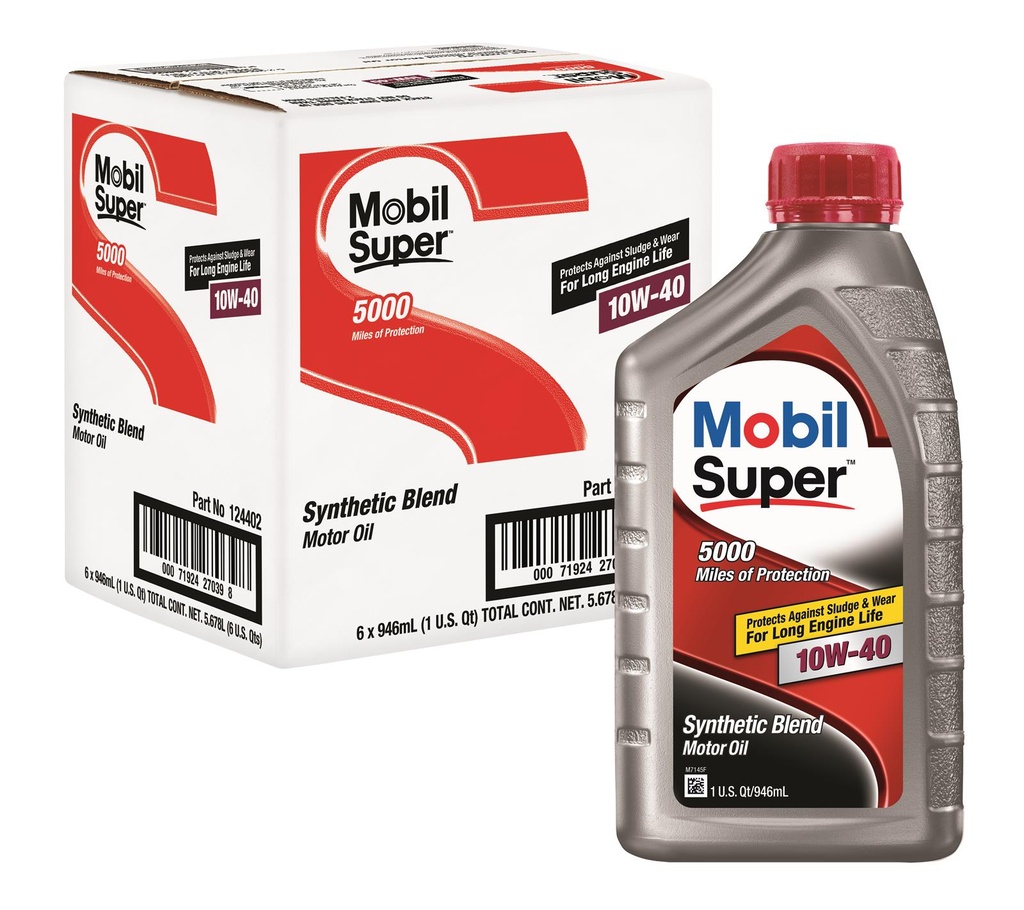 Mobil Super 10W40 Motor Oil 6/1qt