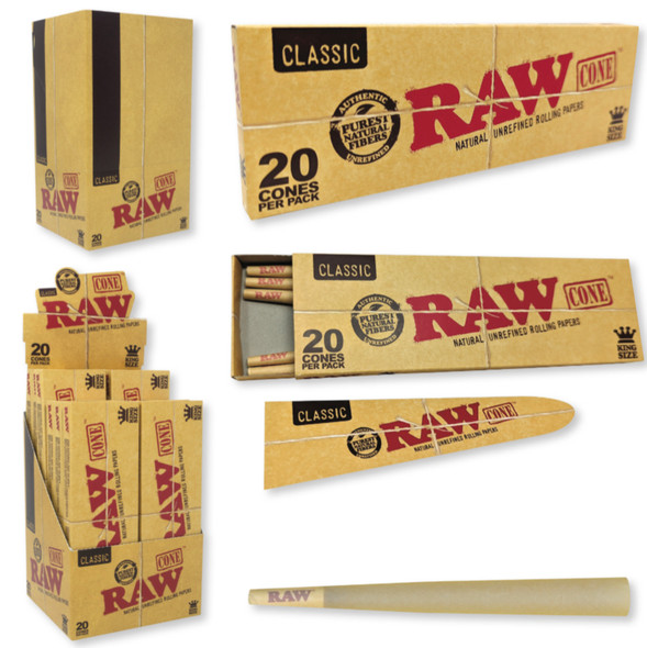 Raw CONE CL 1.25 12/20 pk