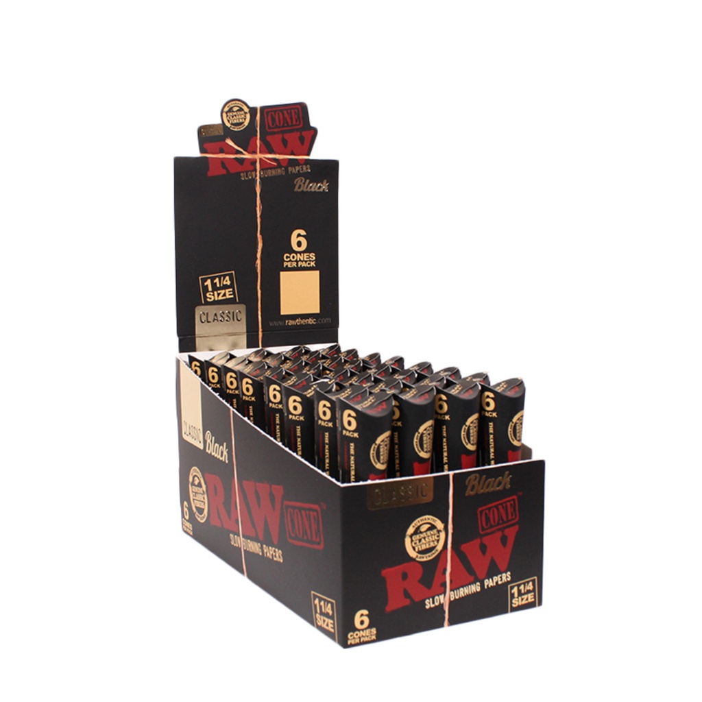 Raw CONE CL Black 1ｼ SIZE 32/6ct