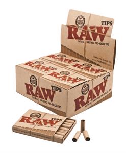 Raw Natural UnRefined Pre-Rolled Tips - 20ct