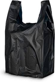 Bag T-Shirt Black LARGE 1/6 400CT- 12x6x22 16MIC