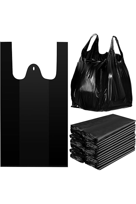 Bag T-Shirt Black SMALL 8X4X16 EX HEAVY DUTY 800ct