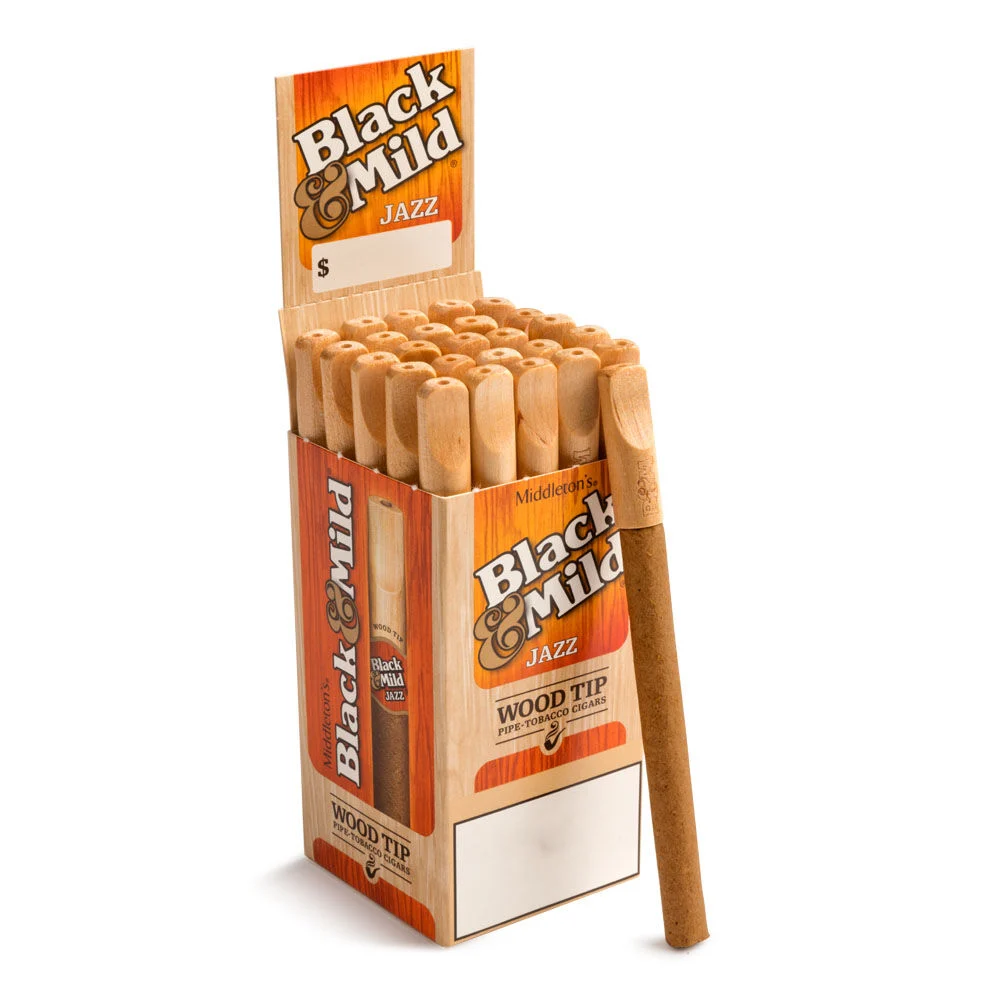 Black & Mild Single JAZZ Wood  Tip  25ct