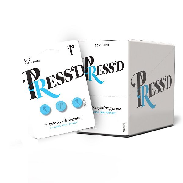 PRESS'D 7-HYDROXY KRATOM TABLETS (BLUE) 3ct 18mg - 1pk