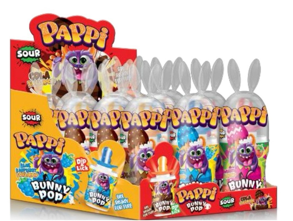 PAPPI BUNNY POP DIPPER WITH CANDY 12PCS/1.13OZ