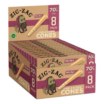 ZIG-ZAG CONES UNBLEACHED MINI 70 'S  8ct