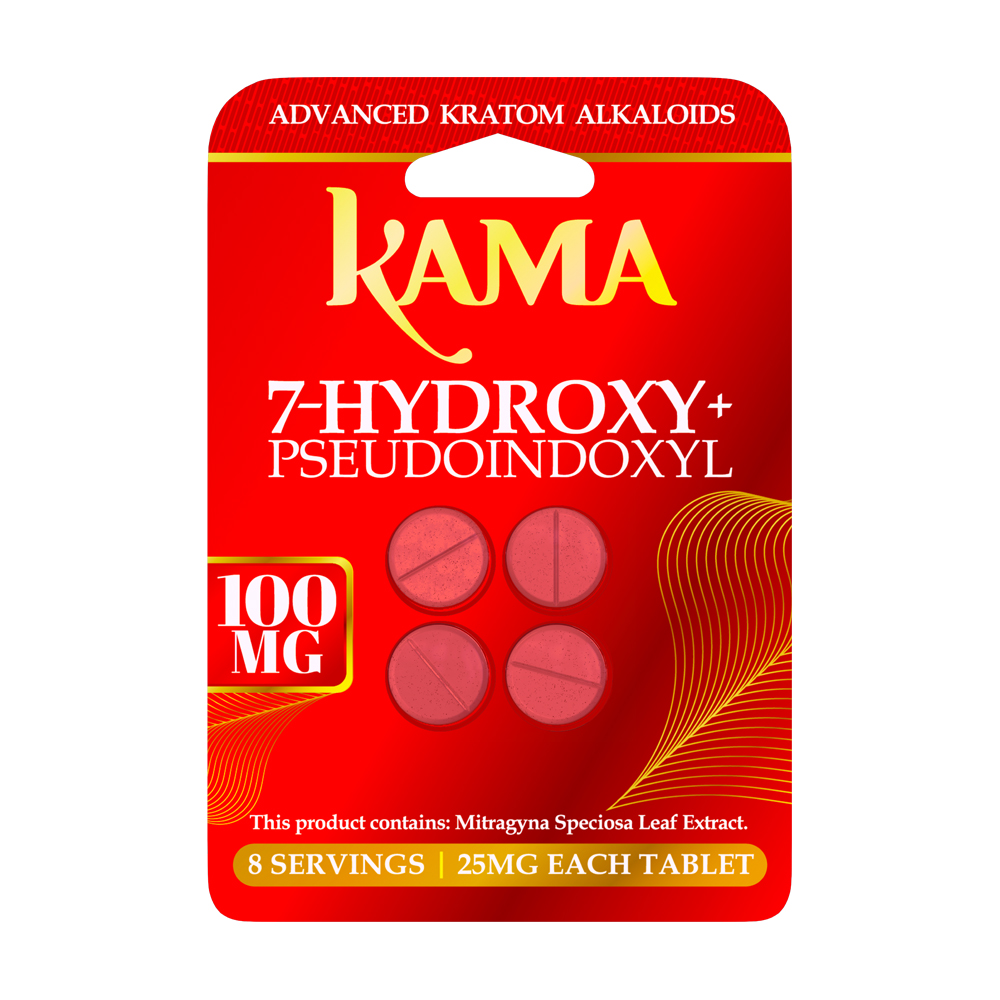KAMA  100 MG 7-HYDROXY-MITRAGYNINE  4ct Pill 10- Pack